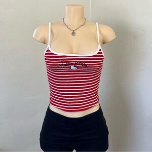 Hello Kitty Red and White Striped Crop Top